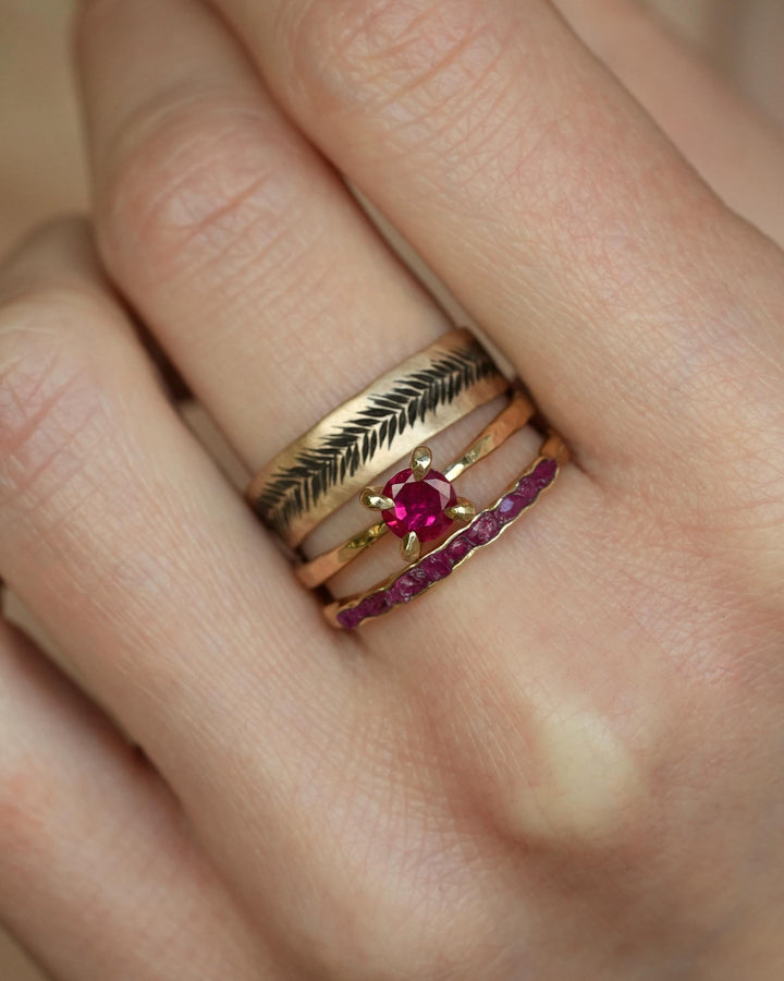 Round Ruby Engagement Ring