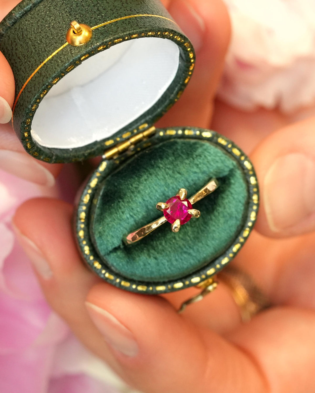Round Ruby Engagement Ring