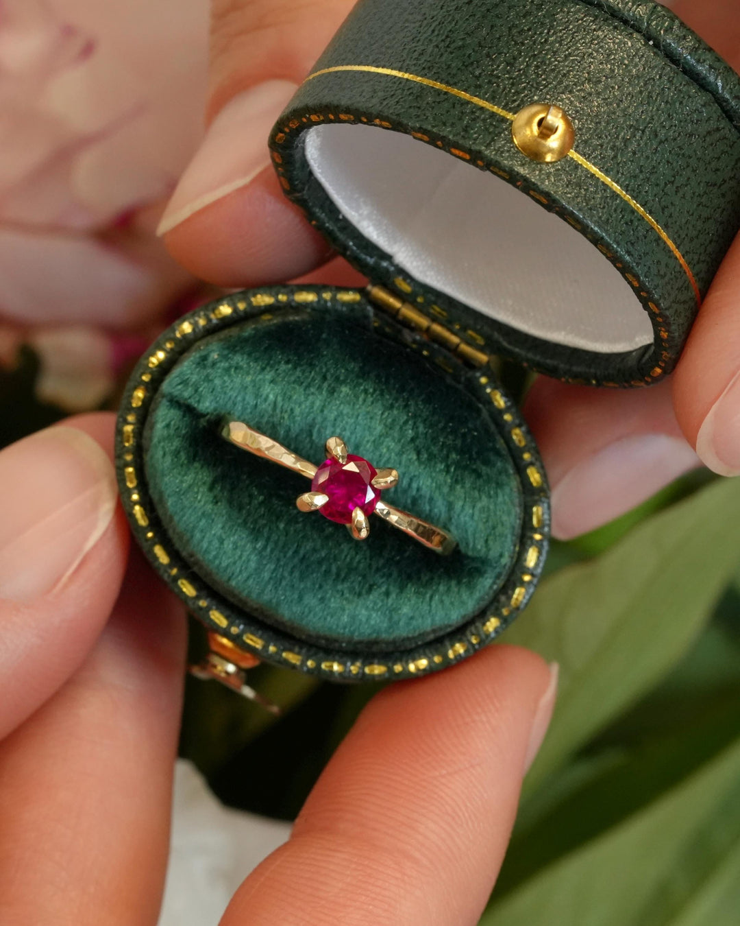 Round Ruby Engagement Ring