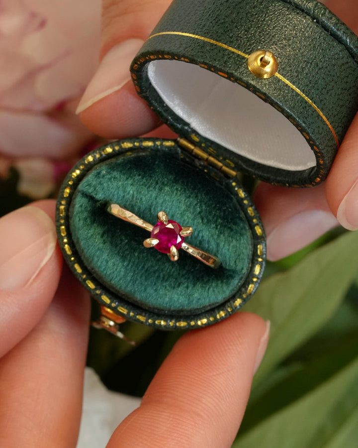 Round Ruby Engagement Ring