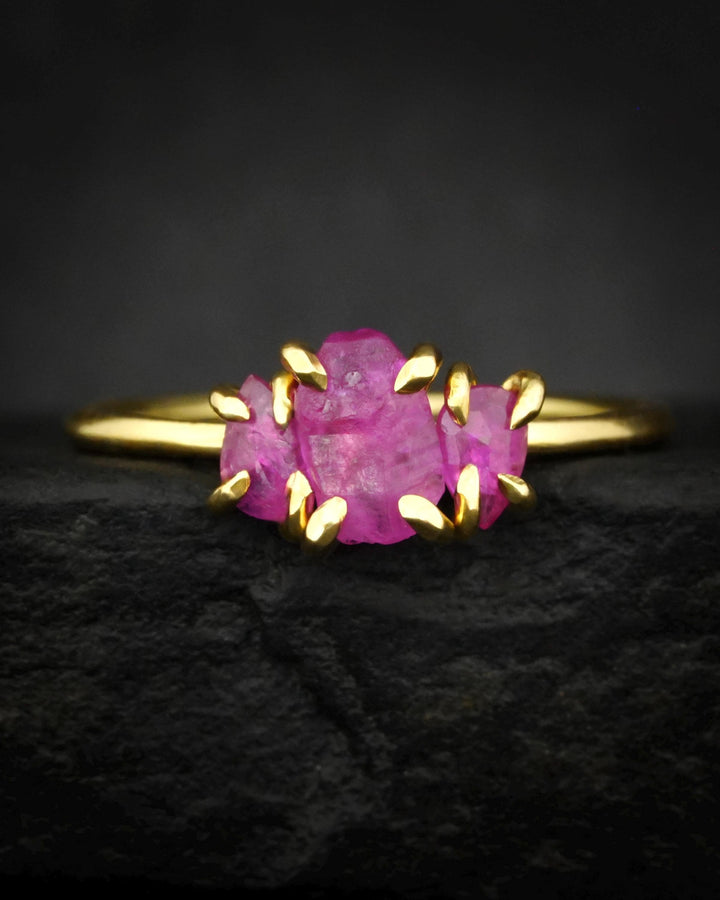 Natural Ruby Crystal Engagement Ring