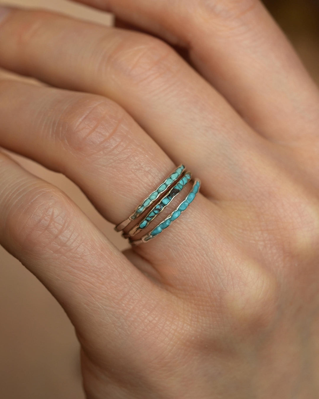 Dainty Raw Blue Turquoise Band