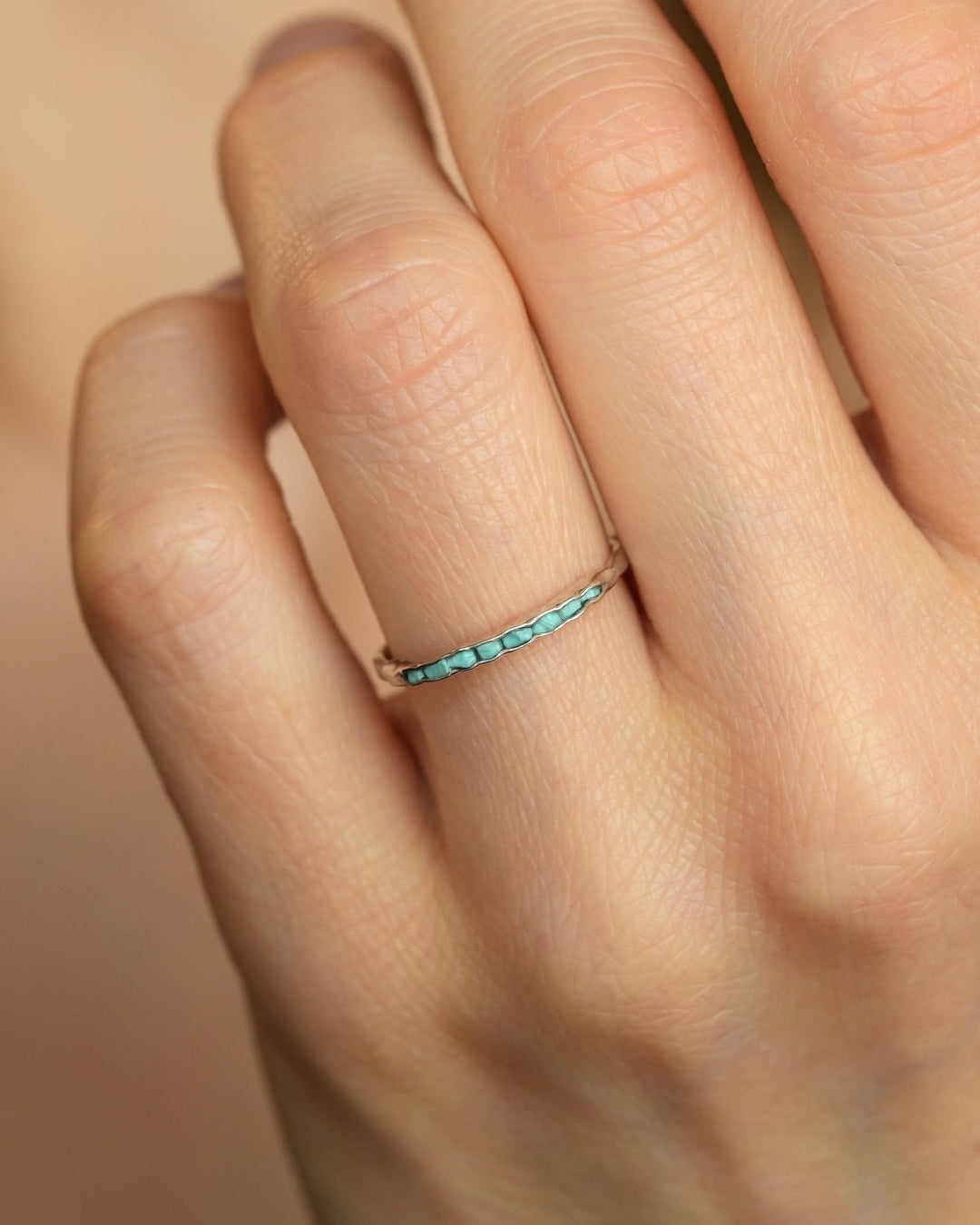 Dainty Raw Blue Turquoise Band