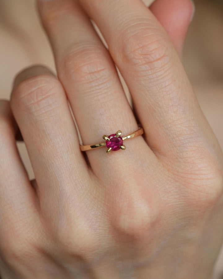 Round Ruby Engagement Ring