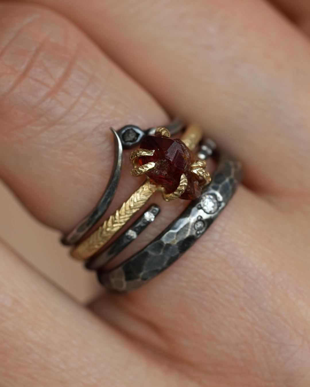 Raw Citrine Crystal Ring