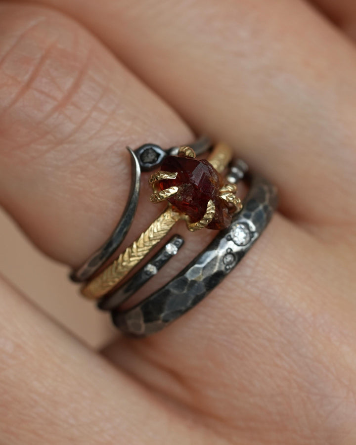 Raw Citrine Crystal Ring