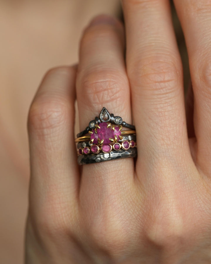 Natural Ruby Crystal Engagement Ring