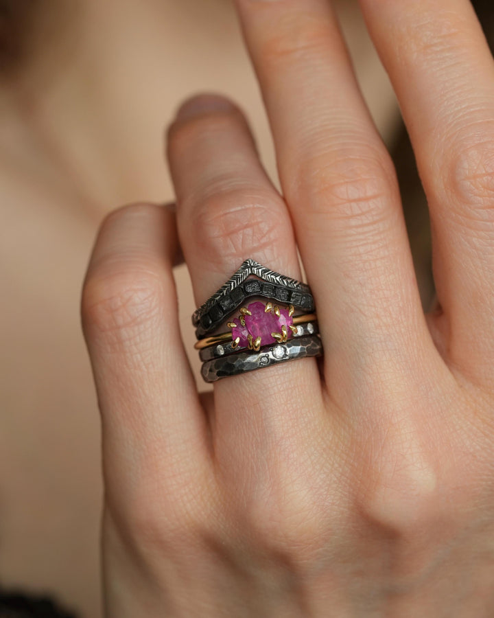 Natural Ruby Crystal Engagement Ring