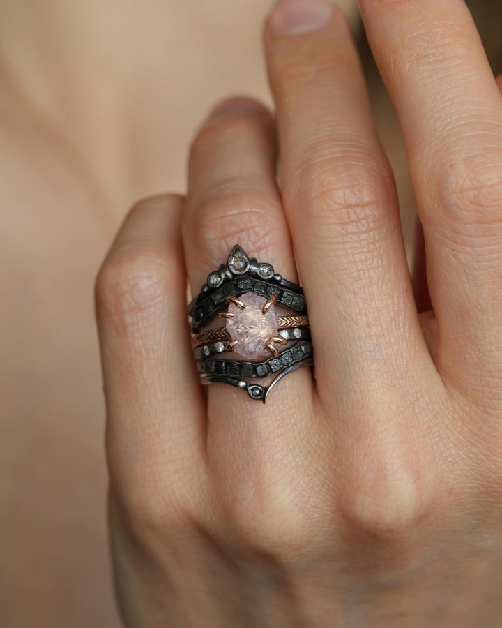 Raw Morganite Statement Ring