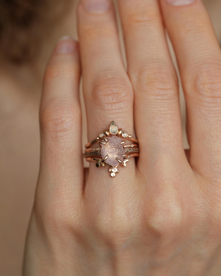 Raw Morganite Statement Ring