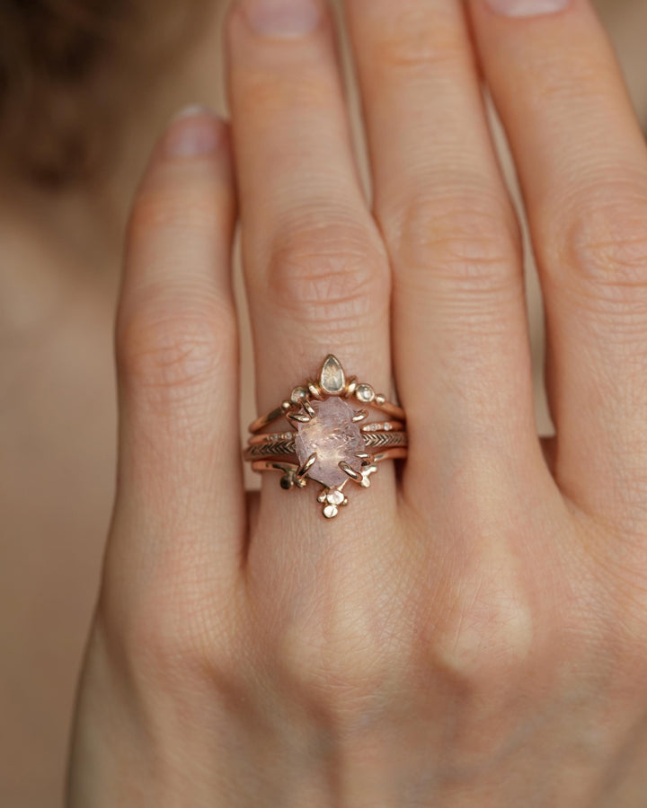 Raw Morganite Statement Ring
