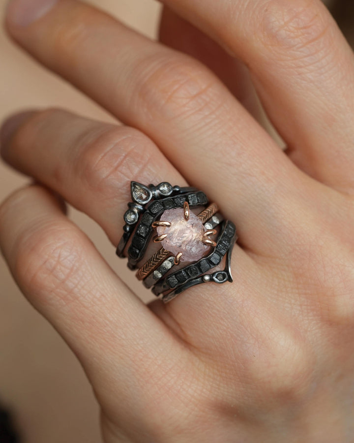 Raw Morganite Statement Ring