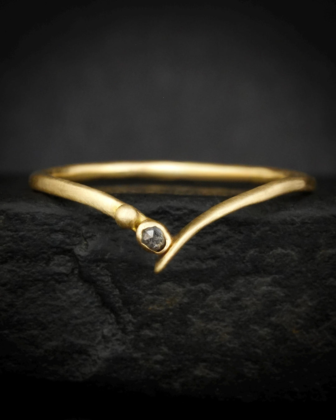 Salt and Pepper Diamond Wave Ring