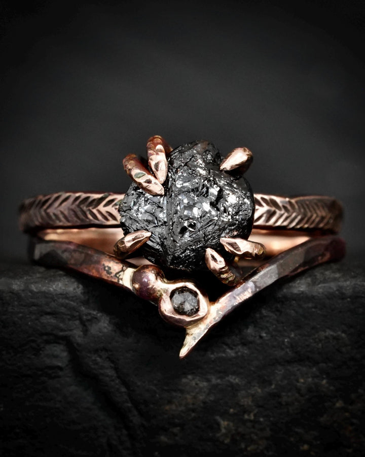 Salt and Pepper Diamond Wave Ring