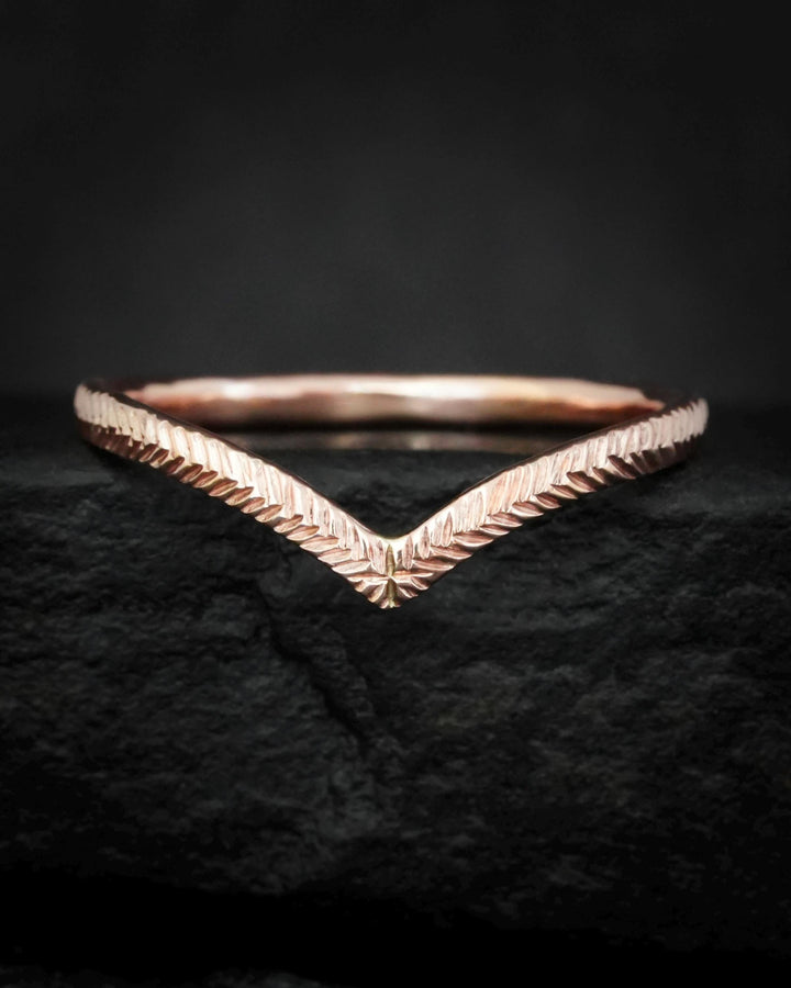 Feather Textured Wave Ring