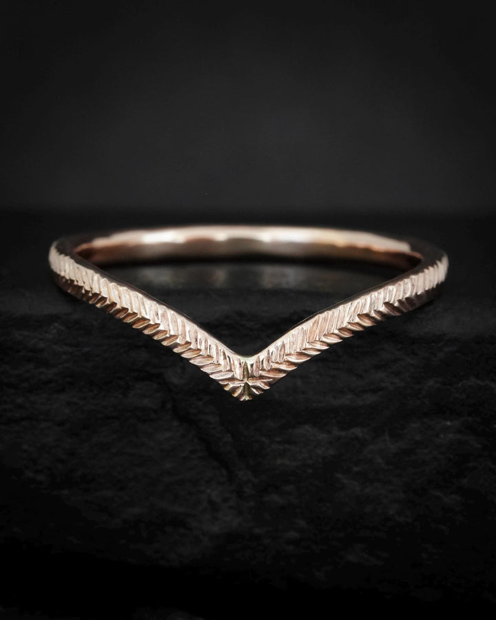 Feather Textured Wave Ring