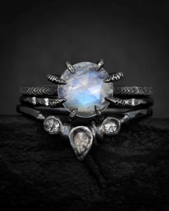 Salt and Pepper Diamond Wave Ring