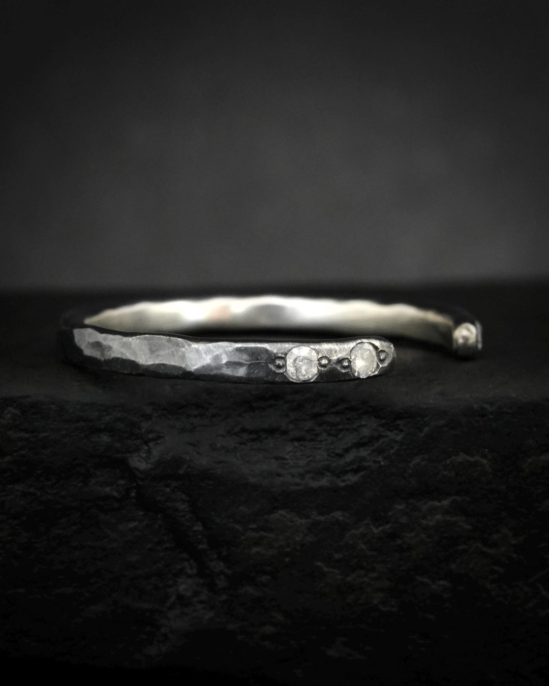 Wide Adjustable Diamond Spacer Ring