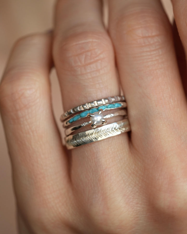 Raw Silver Turquoise Band Ring. Uncut Blue and Green Genuine Turquoise Rustic Alternative Designer Wedding Jewelry. Something Blue