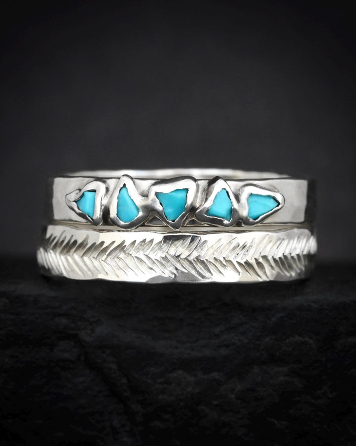 3mm Silver Feather Textured Band