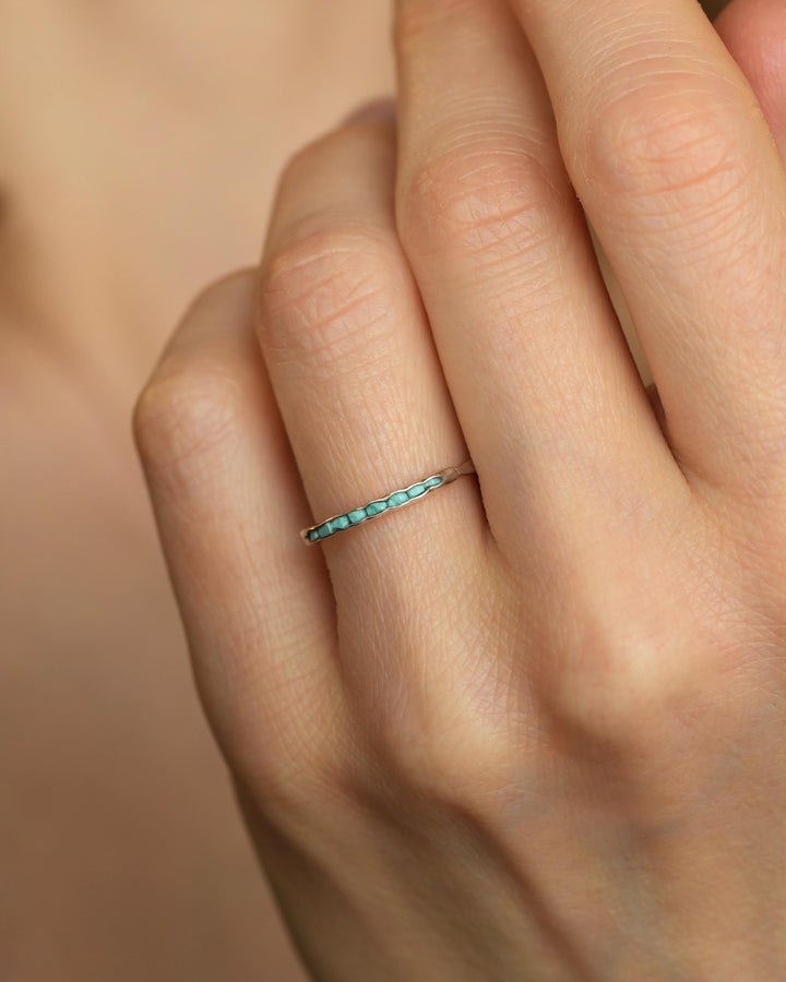 Dainty Raw Blue Turquoise Band