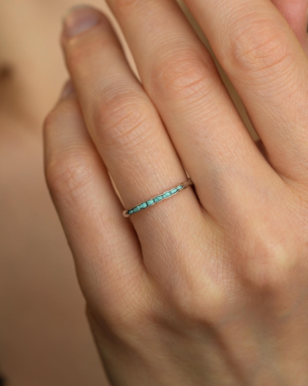 Dainty Raw Blue Turquoise Band