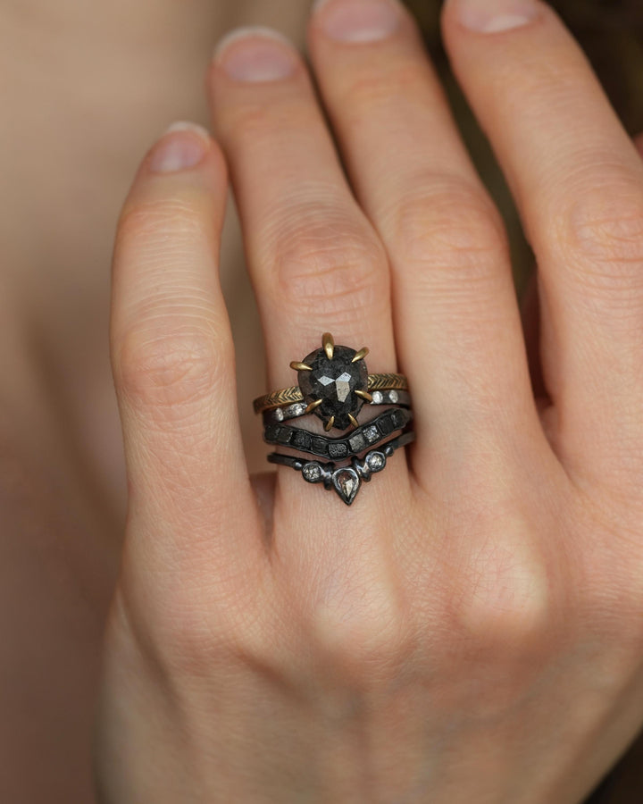Wide Adjustable Diamond Spacer Ring