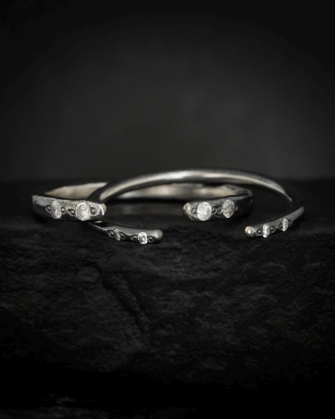 Wide Adjustable Diamond Spacer Ring