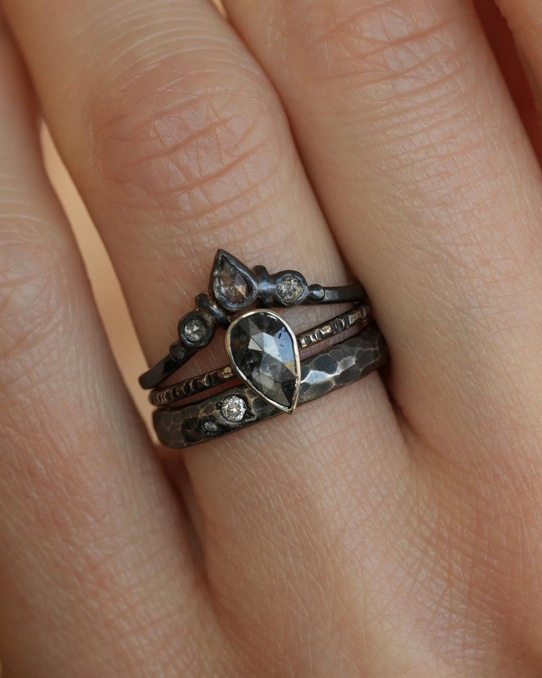 Hammer Textured Diamond Band
