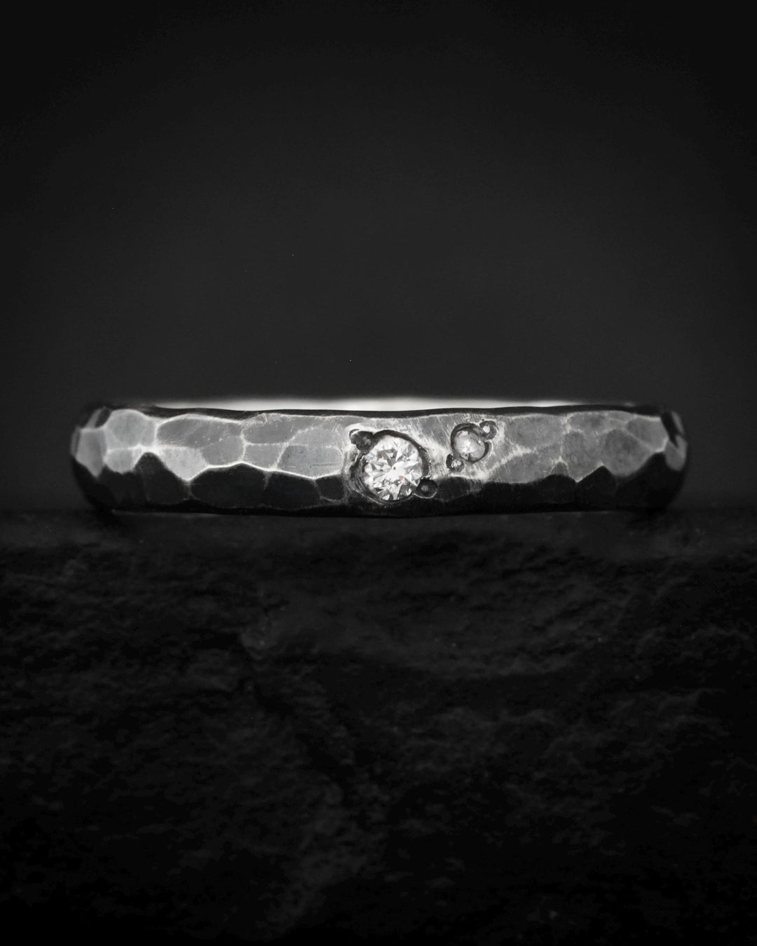 Hammer Textured Diamond Band