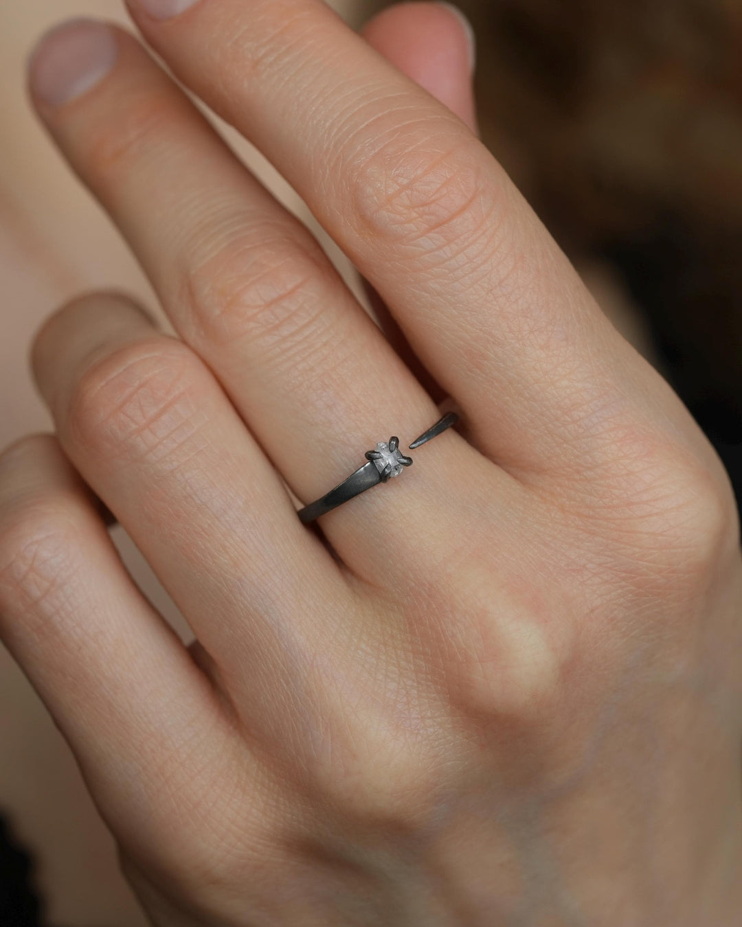 Herkimer Horseshoe Nail Ring
