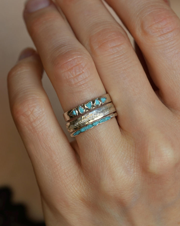 5mm Silver Feather Textured Band