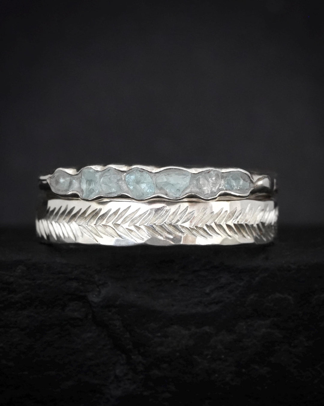 3mm Silver Feather Textured Band. Solid Gold or Silver Hand Engraved Organic Alternative Wedding Promise Everyday Ring