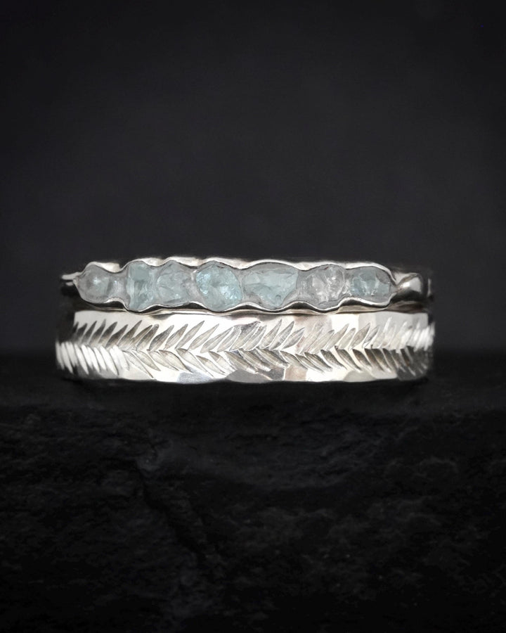 3mm Silver Feather Textured Band. Solid Gold or Silver Hand Engraved Organic Alternative Wedding Promise Everyday Ring