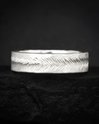 5mm Silver Feather Textured Band