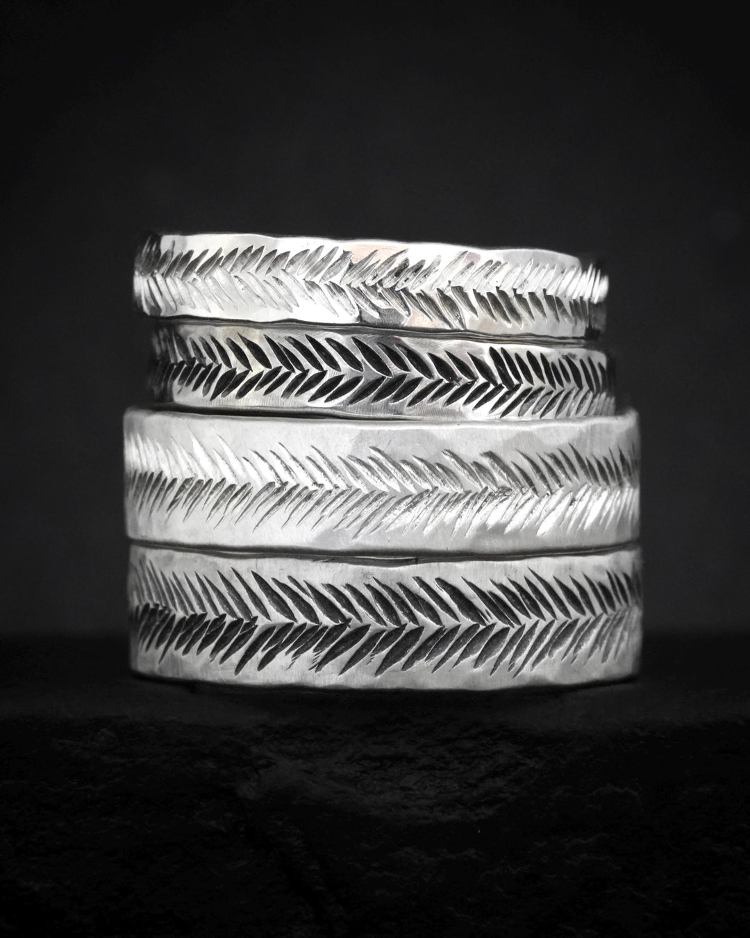 3mm Silver Feather Textured Band. Solid Gold or Silver Hand Engraved Organic Alternative Wedding Promise Everyday Ring