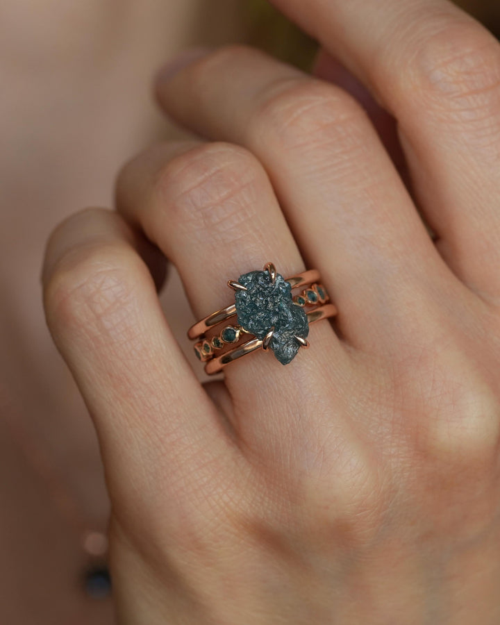 Blue Diamond Ring Set US 6