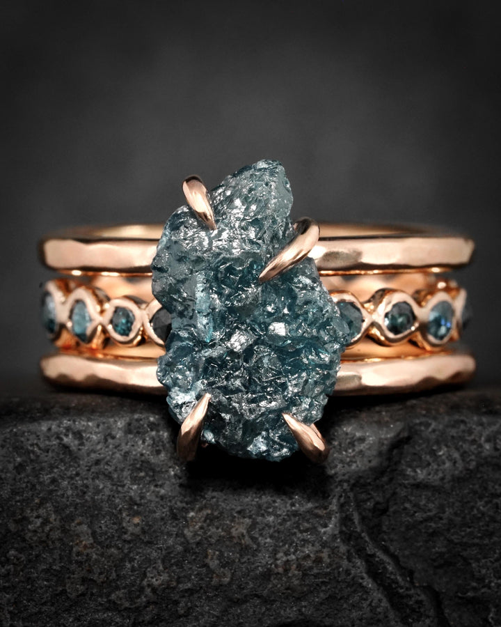 Blue Diamond Ring Set US 6