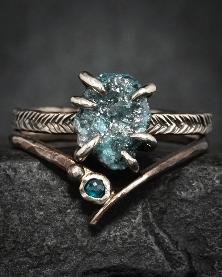 Blue Diamond Ring Set