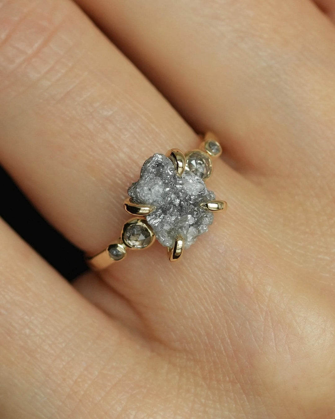 5 Grey Diamond Engagement Ring