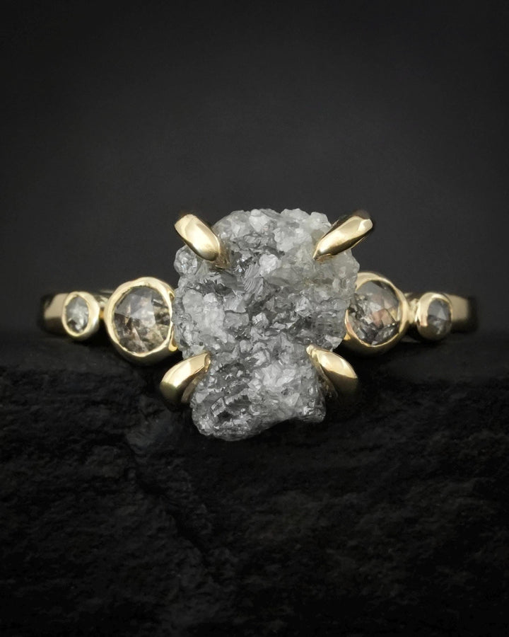 5 Grey Diamond Engagement Ring