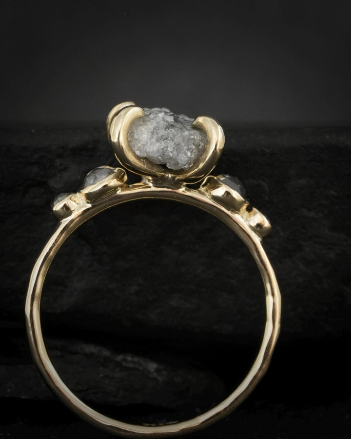 5 Grey Diamond Engagement Ring