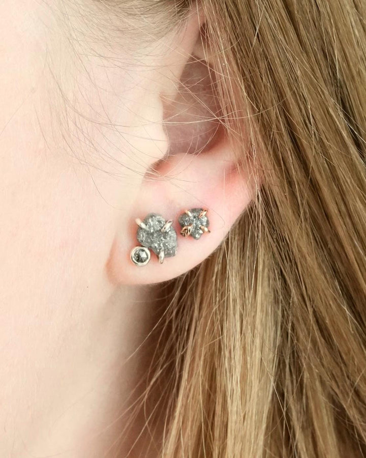 Raw Grey Diamond Studs