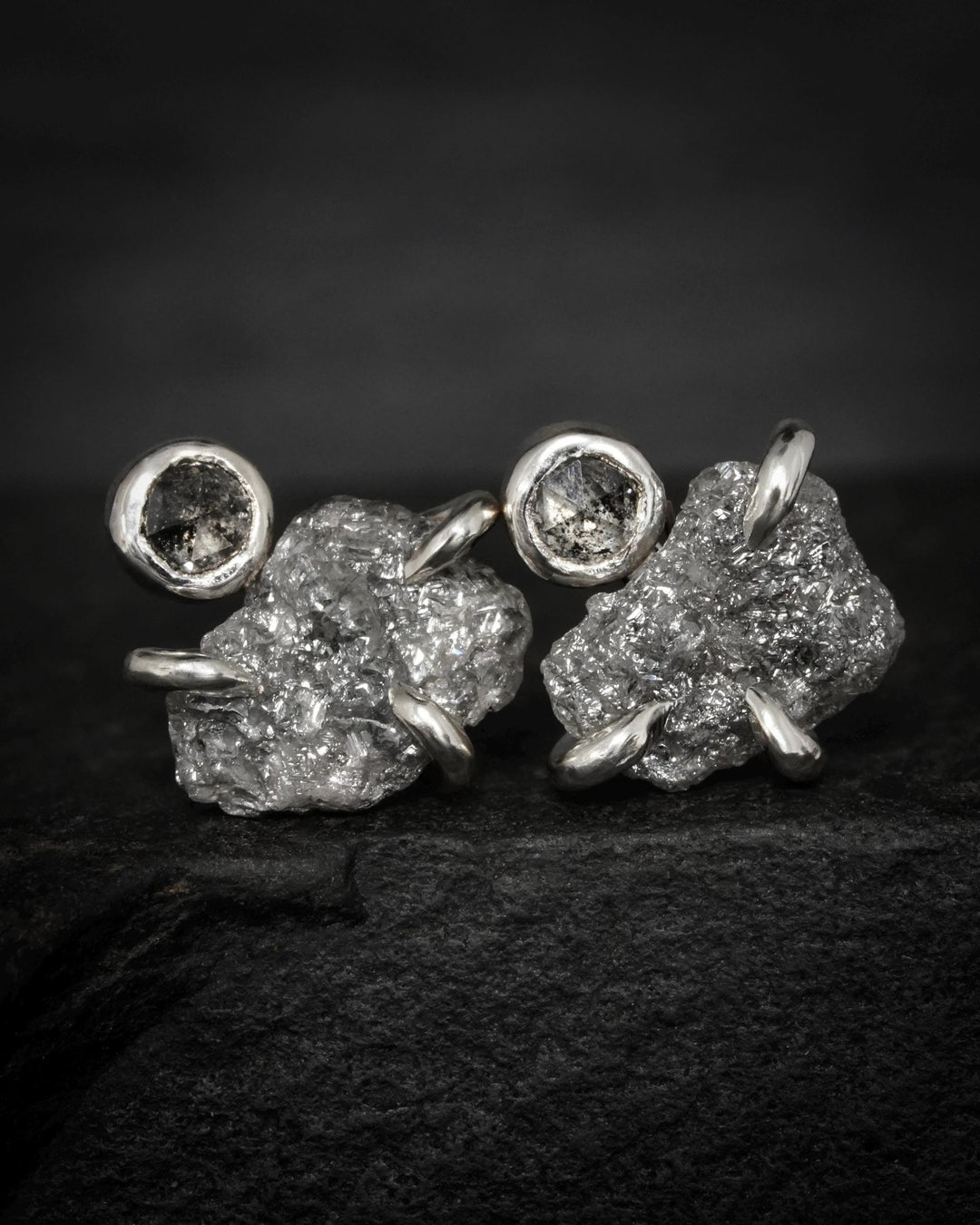Grey Diamond Studs