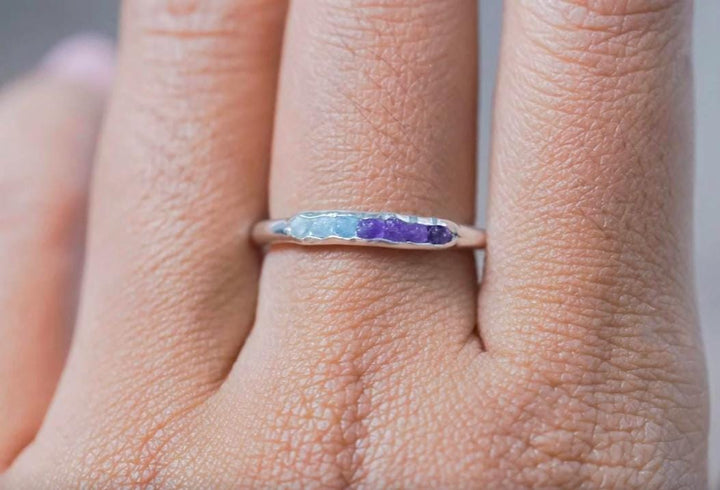 Custom Aquamarine/Amethyst Ring.