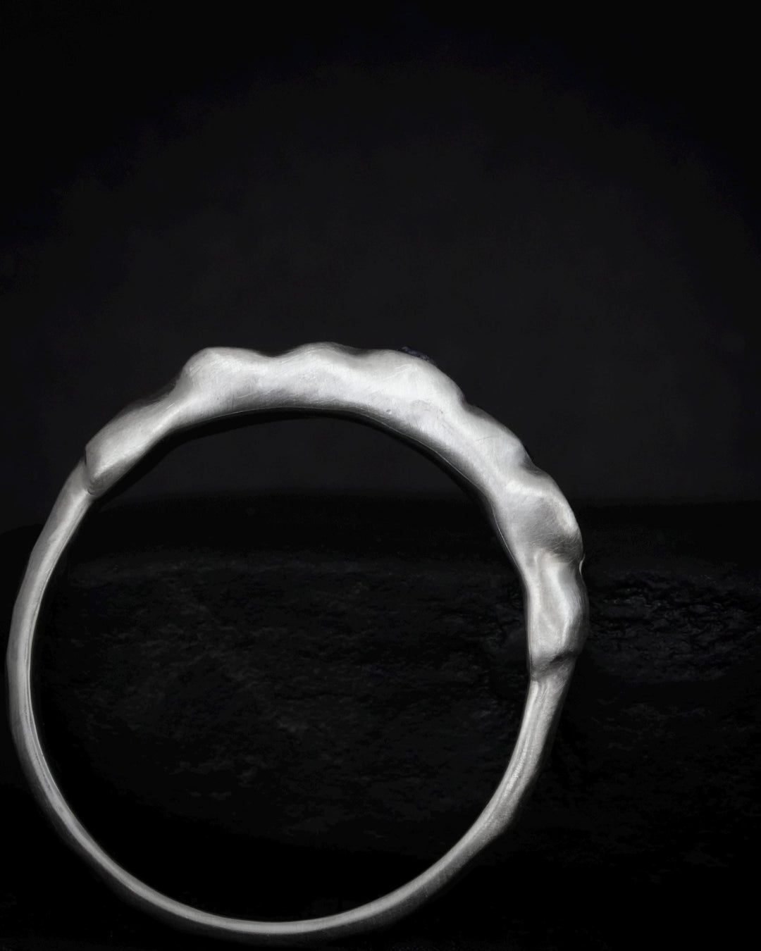 Bulky Raw Blue Sapphire Band