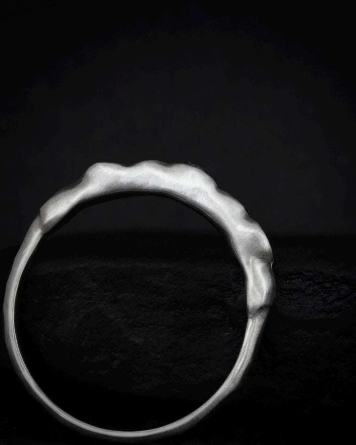 Bulky Raw Blue Sapphire Band