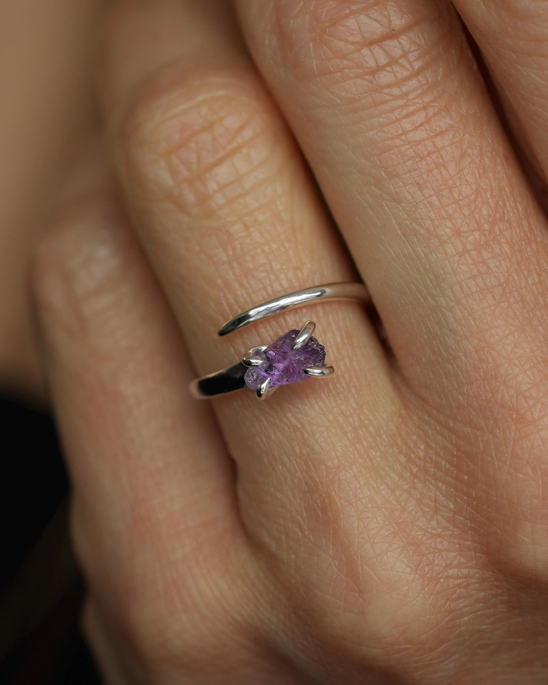 Amethyst Horseshoe Nail Ring