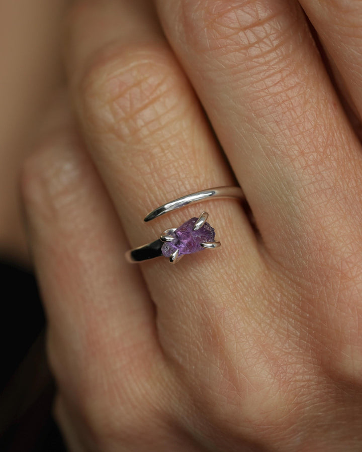 Amethyst Horseshoe Nail Ring
