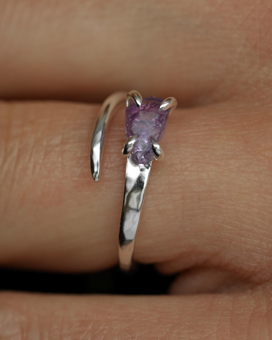 Amethyst Horseshoe Nail Ring
